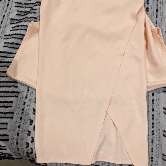 NWT PLT Nude Wrap Front Belted Kimono Sleeve Tulip Pencil Skirt Midi Dress Sz 4 - Picture 10 of 10